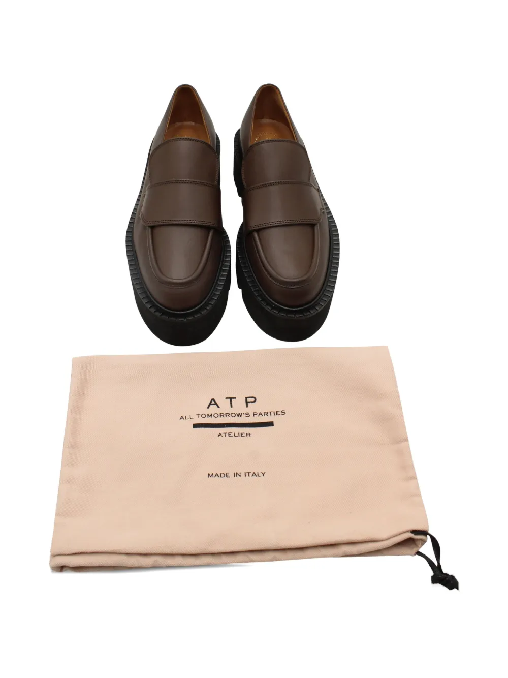 Pre-owned Atp Atelier Pescara Chunky-sole Loafers In Brown