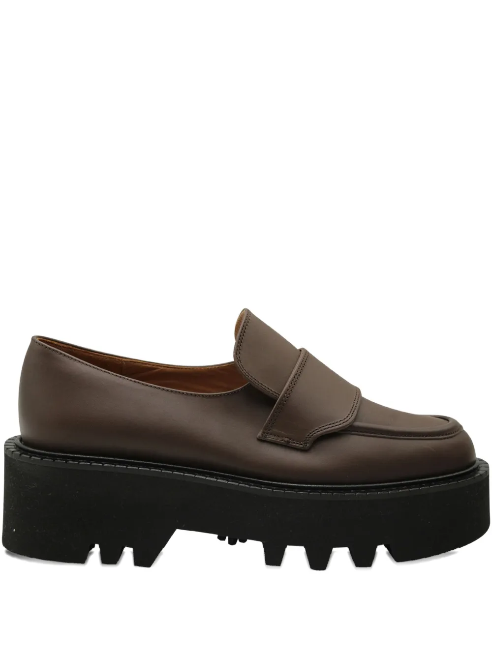 Pre-owned Atp Atelier Pescara Chunky-sole Loafers In Brown