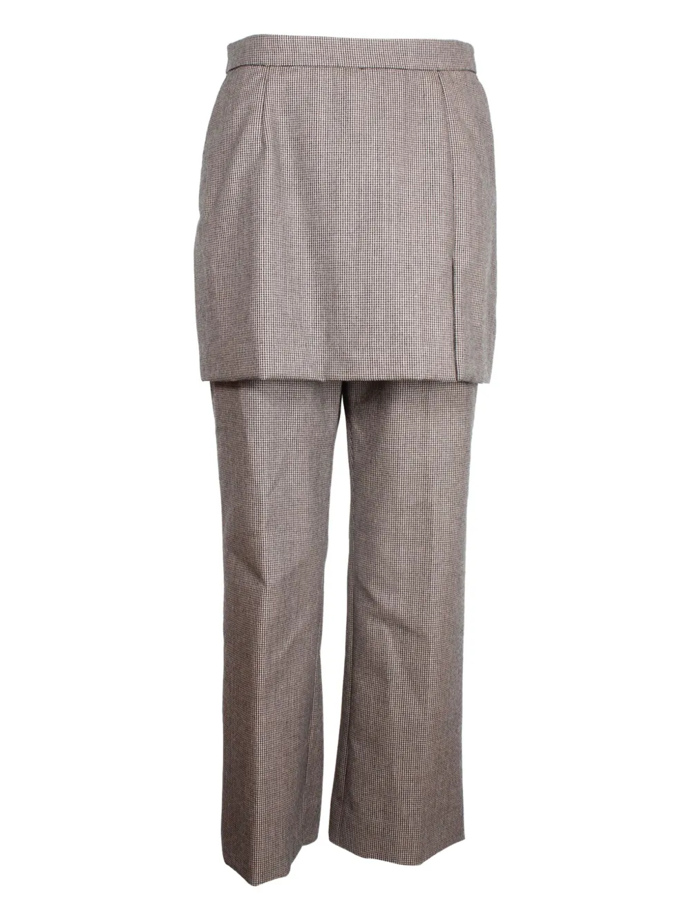 Dries Van Noten Pre-Owned checke overlayed-panel trousers | Brown | Image 1