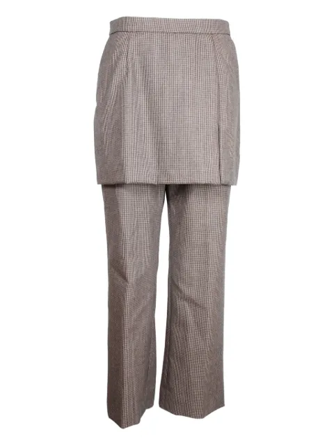 Dries Van Noten Pre-Owned checke overlayed-panel trousers