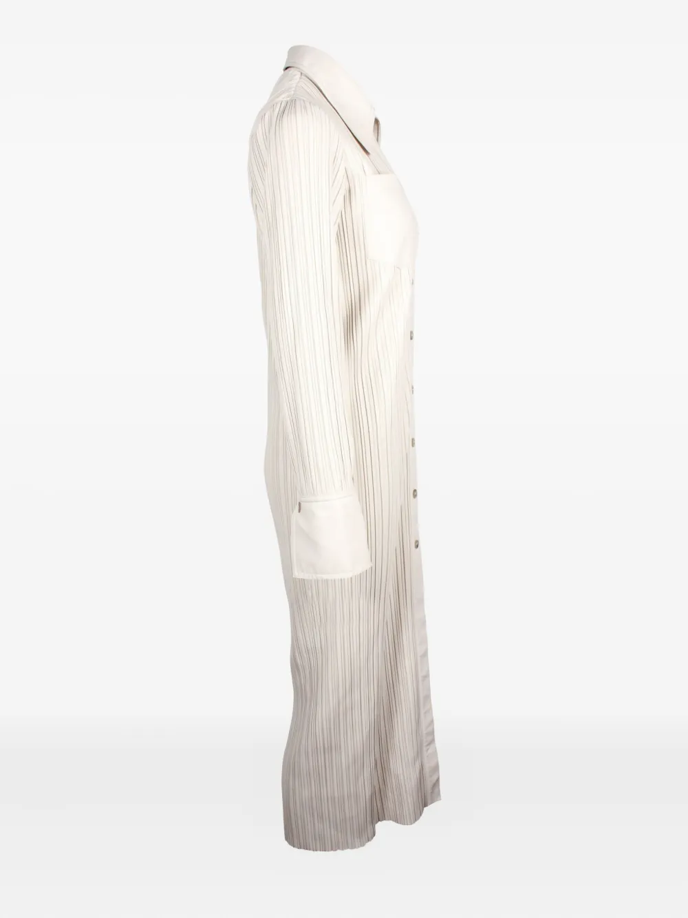 Pre-owned Nanushka Long Sleeve Maxi Dress In White