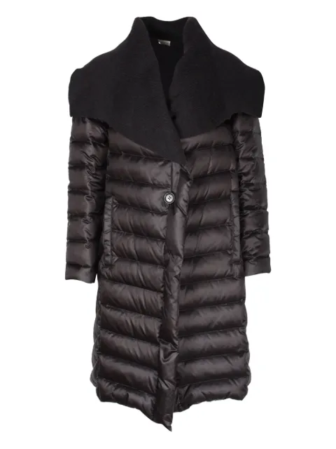 Issey Miyake Pre-Owned knitted-collar quilted coat