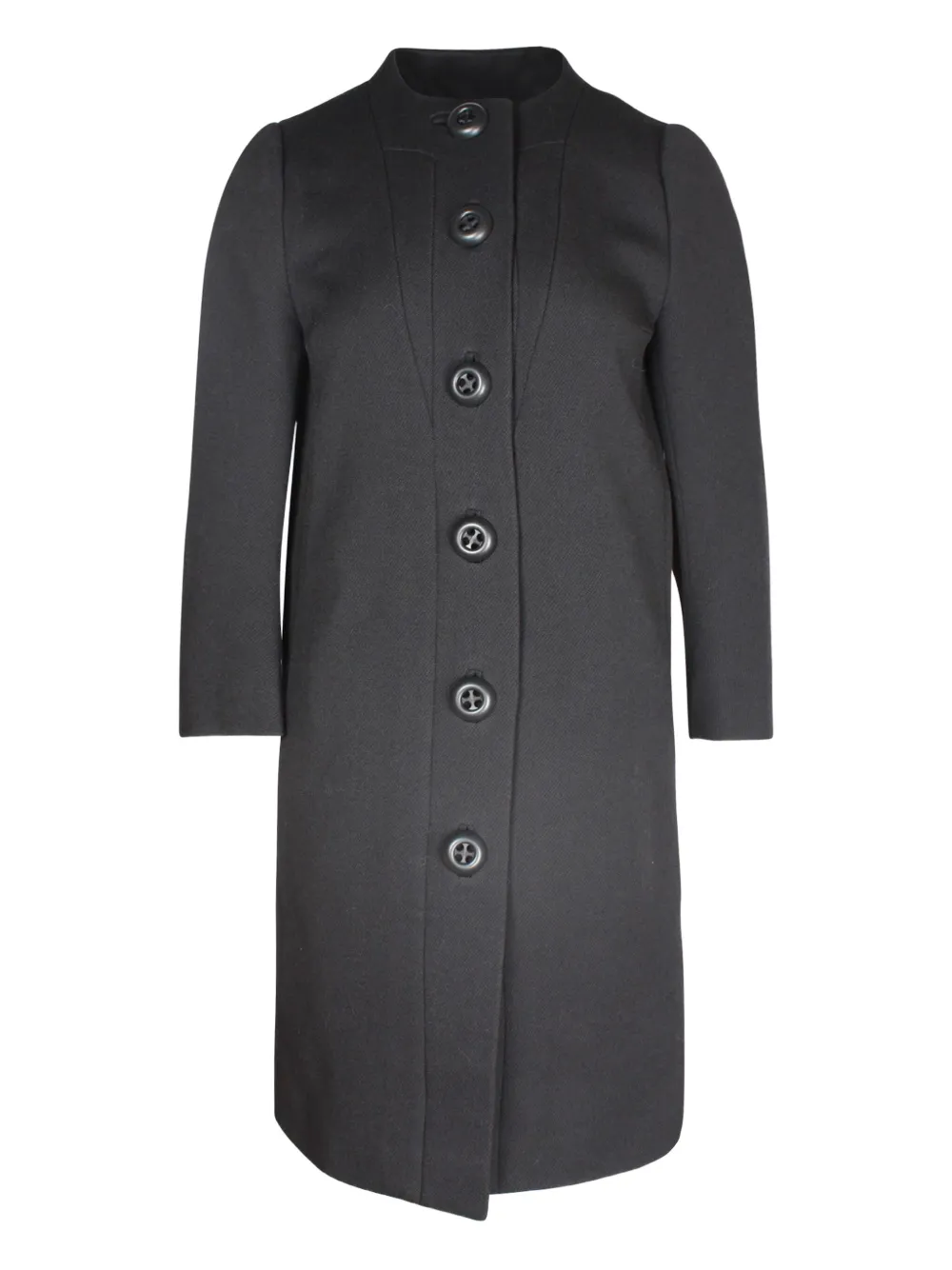 Pre-owned Prada Buttoned Wool Coat In Gray