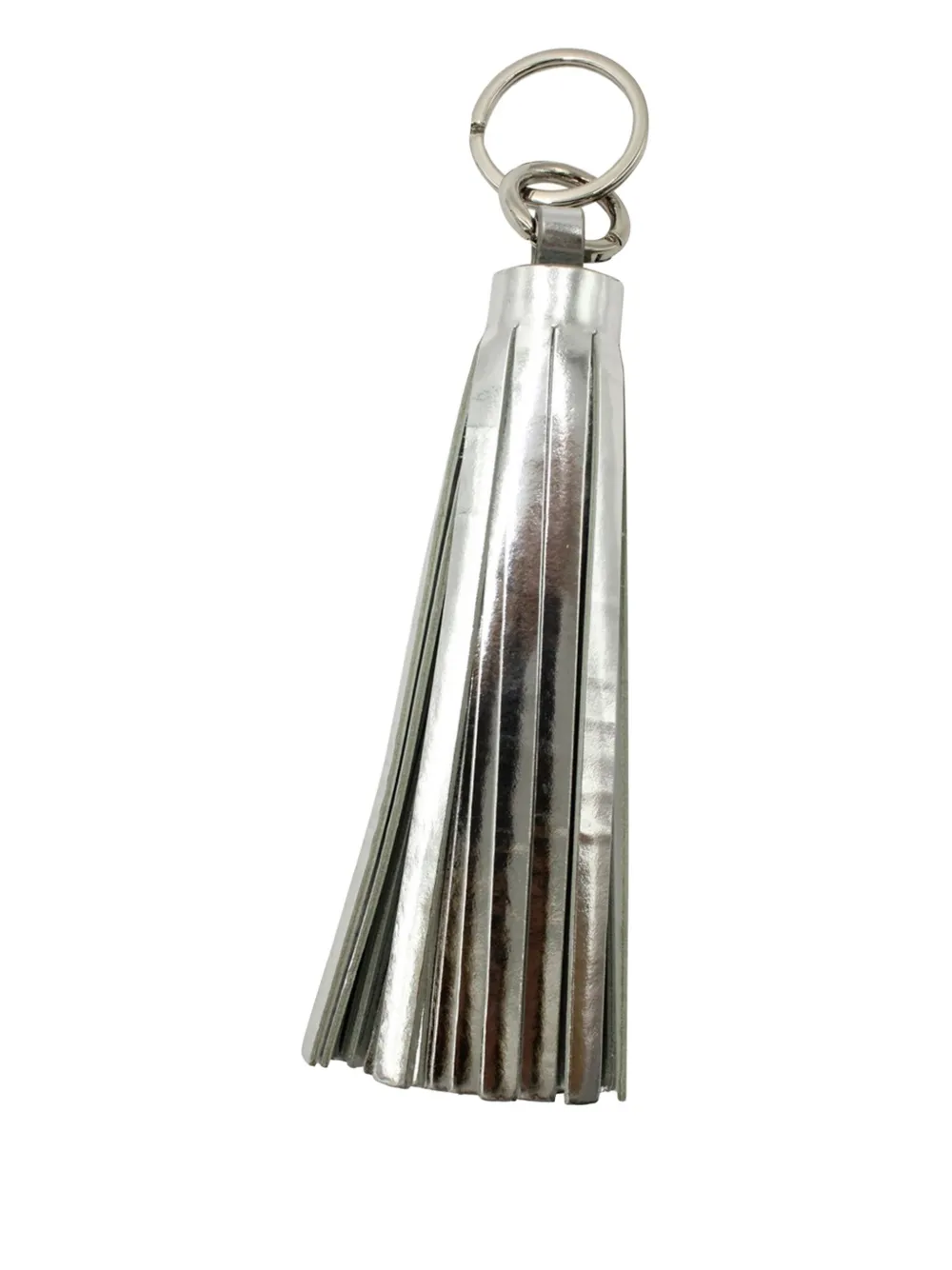 Pre-owned Jil Sander Leather Tassel Keychain In Gray