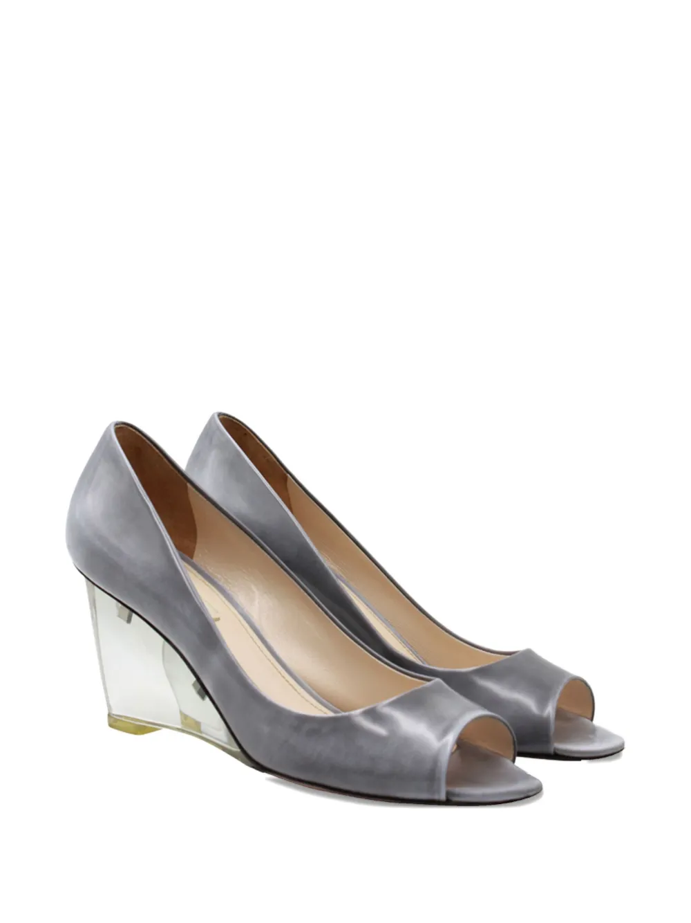 Prada Pre-Owned wedge peep-toe pumps - Grijs