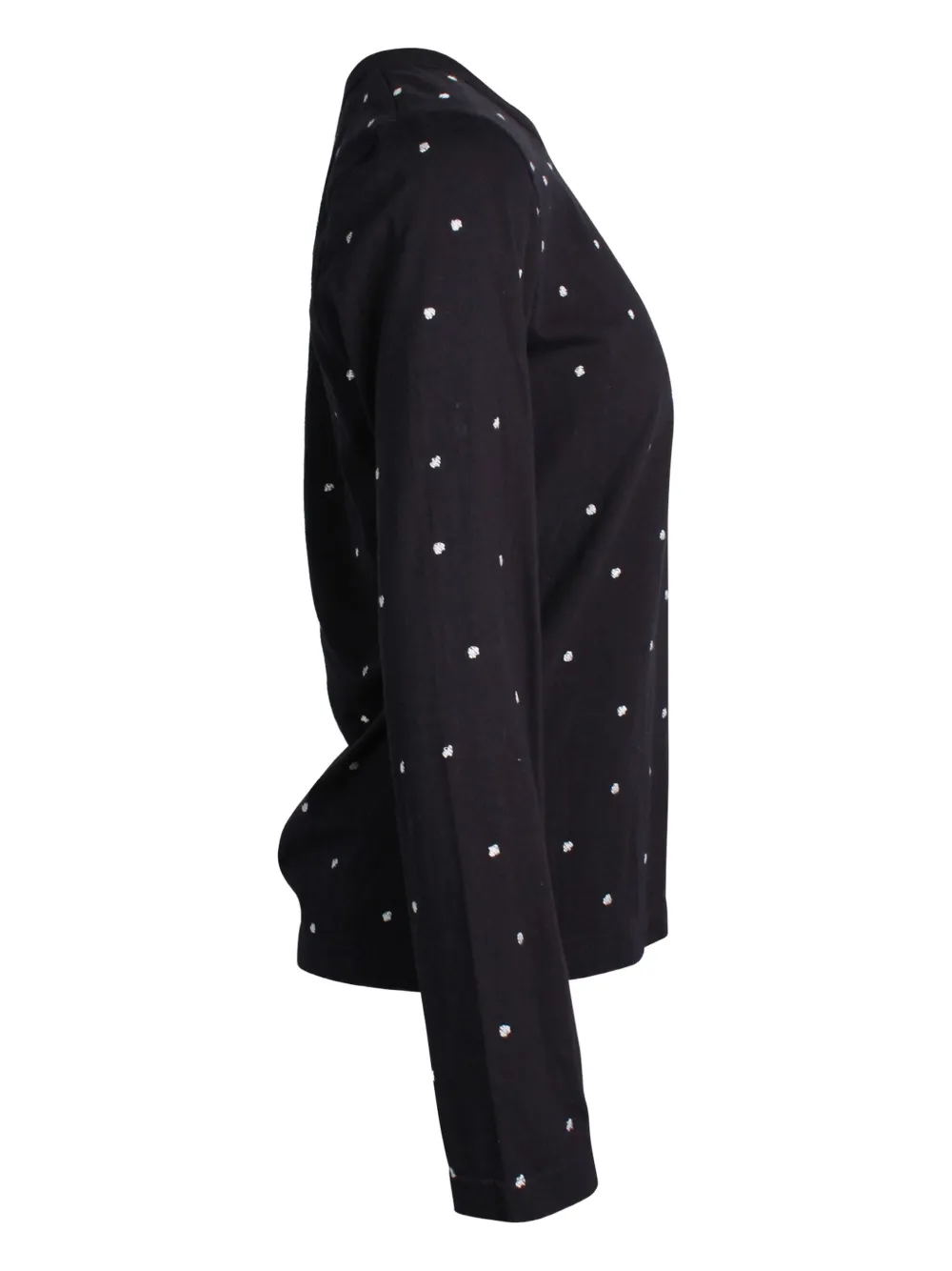 Pre-owned Comme Des Garçons Polka-dot Cotton Top In Black
