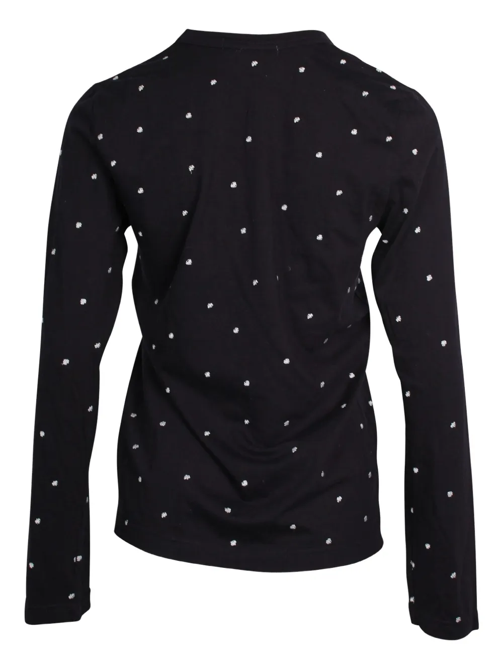 Pre-owned Comme Des Garçons Polka-dot Cotton Top In Black