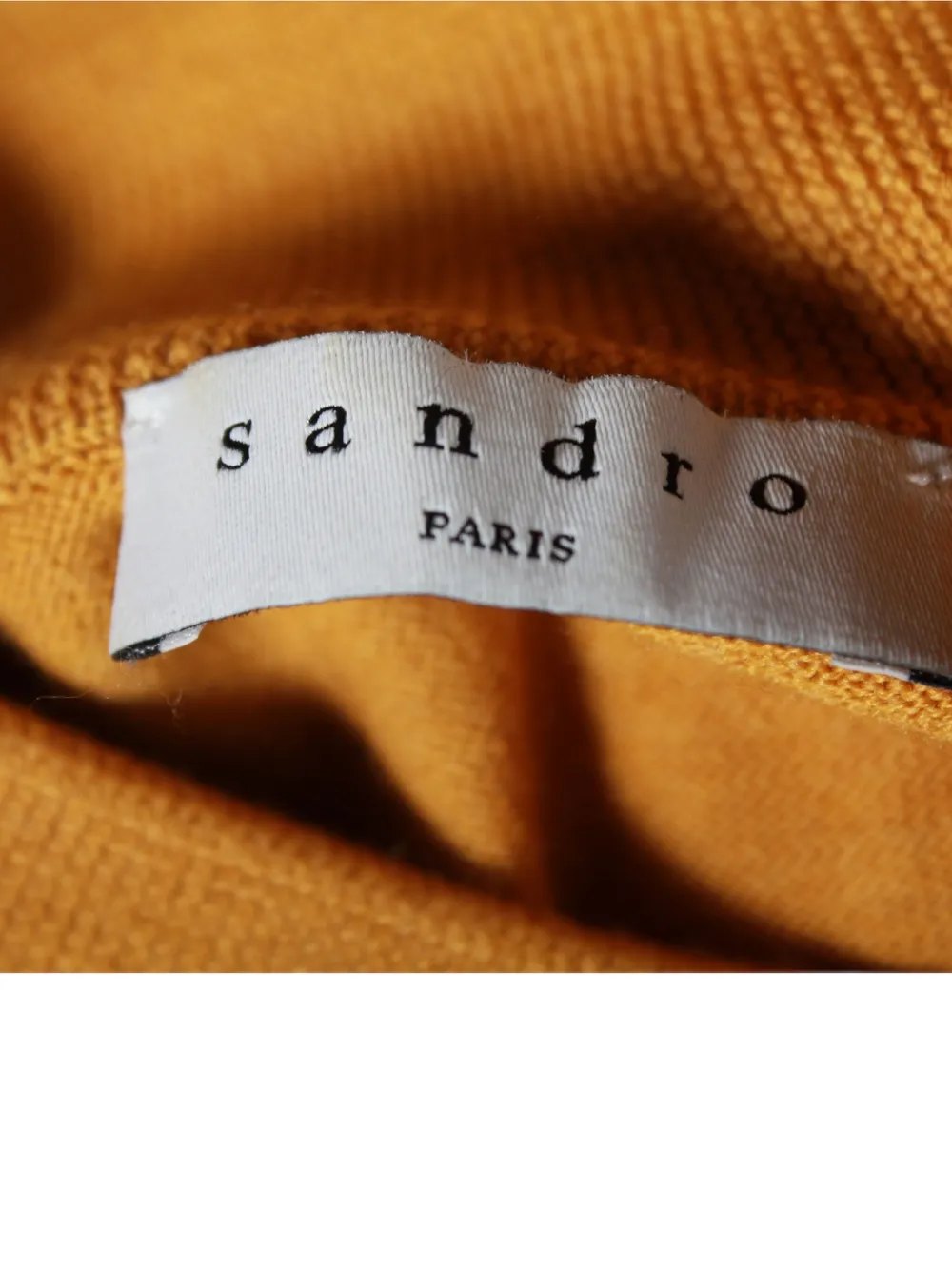 Pre-owned Sandro Funnel-neck Wool Sweater In Yellow