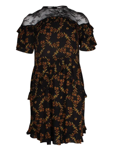 SANDRO floral-print ruffled mini dress