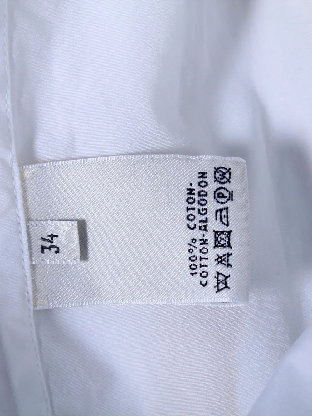 Pre-owned Hermes Cotton Belt Shirt Dress In White