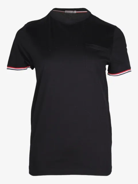 Moncler Vintage striped-cuffs cotton T-shirt