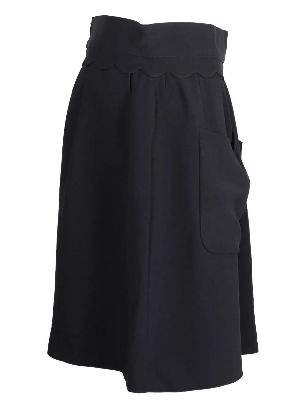 Pre-owned Miu Miu Scallop-pocket Mini Skirt In Blue