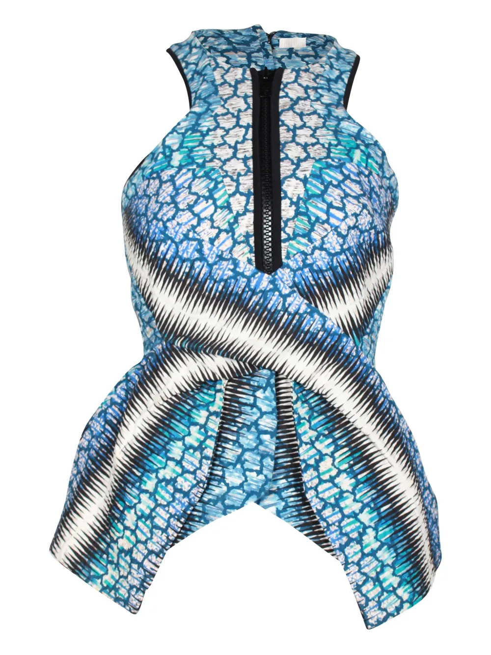 Peter Pilotto half-zip sleeveless peplum blouse | Blue | Image 1
