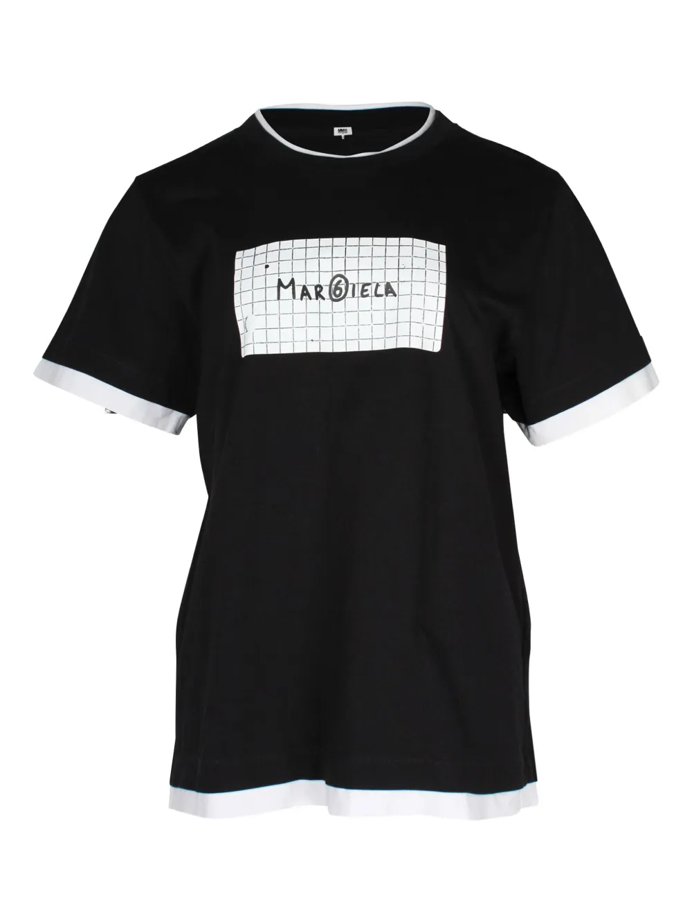 MM6 Maison Margiela crew-neck graphic-print T-shirt | Black | Image 1