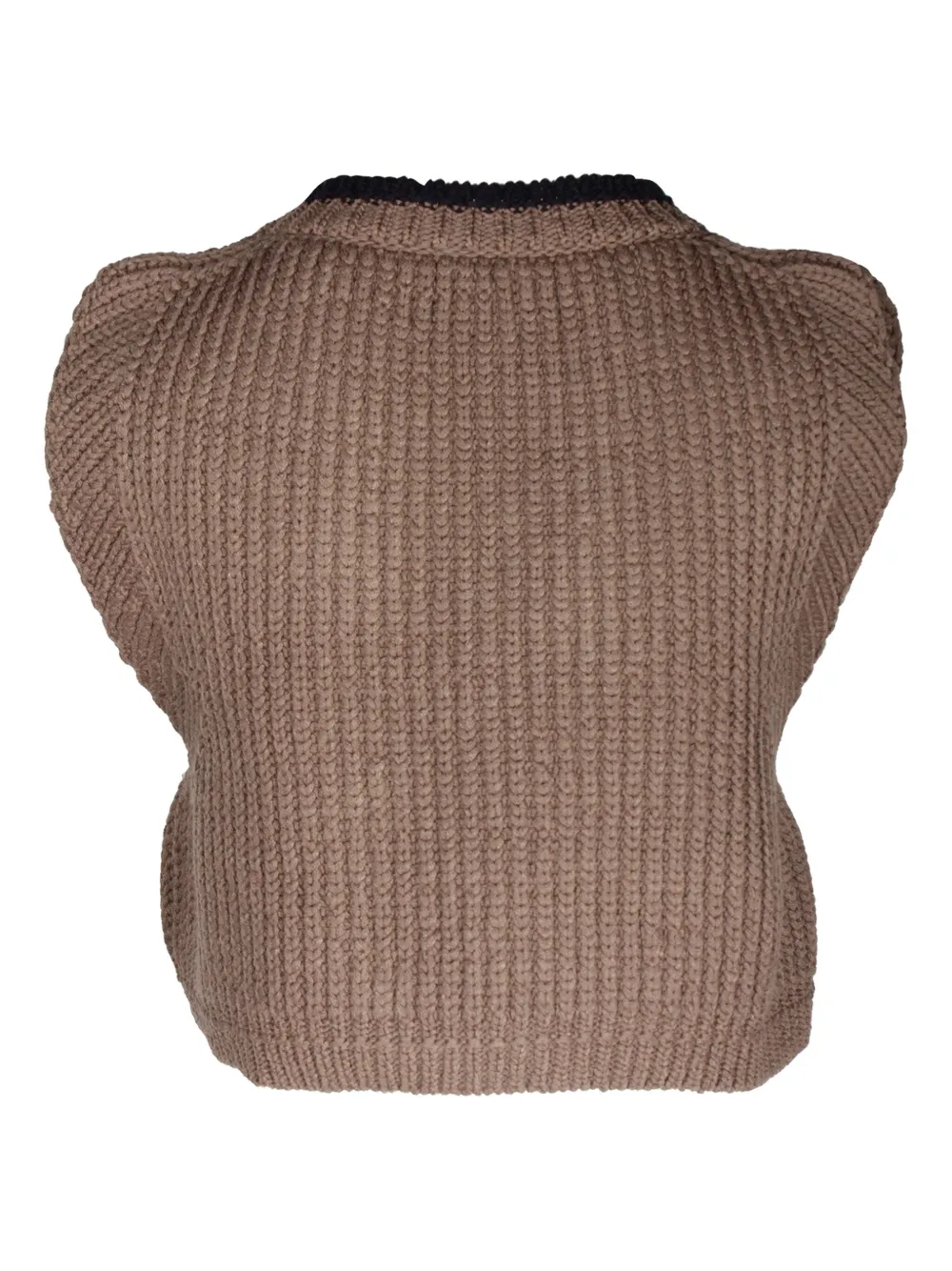 Jacquemus Pre-Owned cropped knitted v-neck top | Image 2
