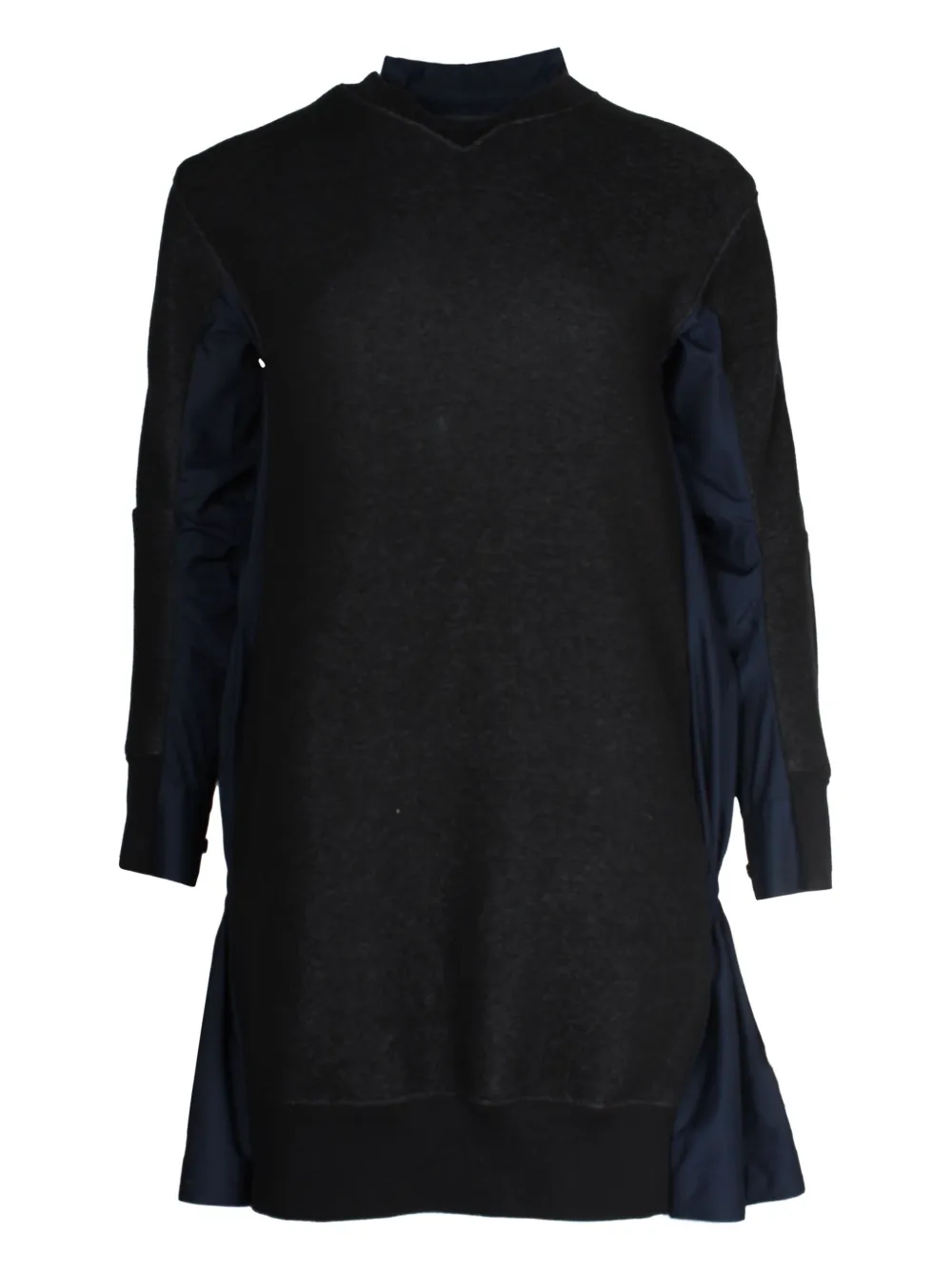 sacai two-tone pleat-detail dress | Black | Image 1