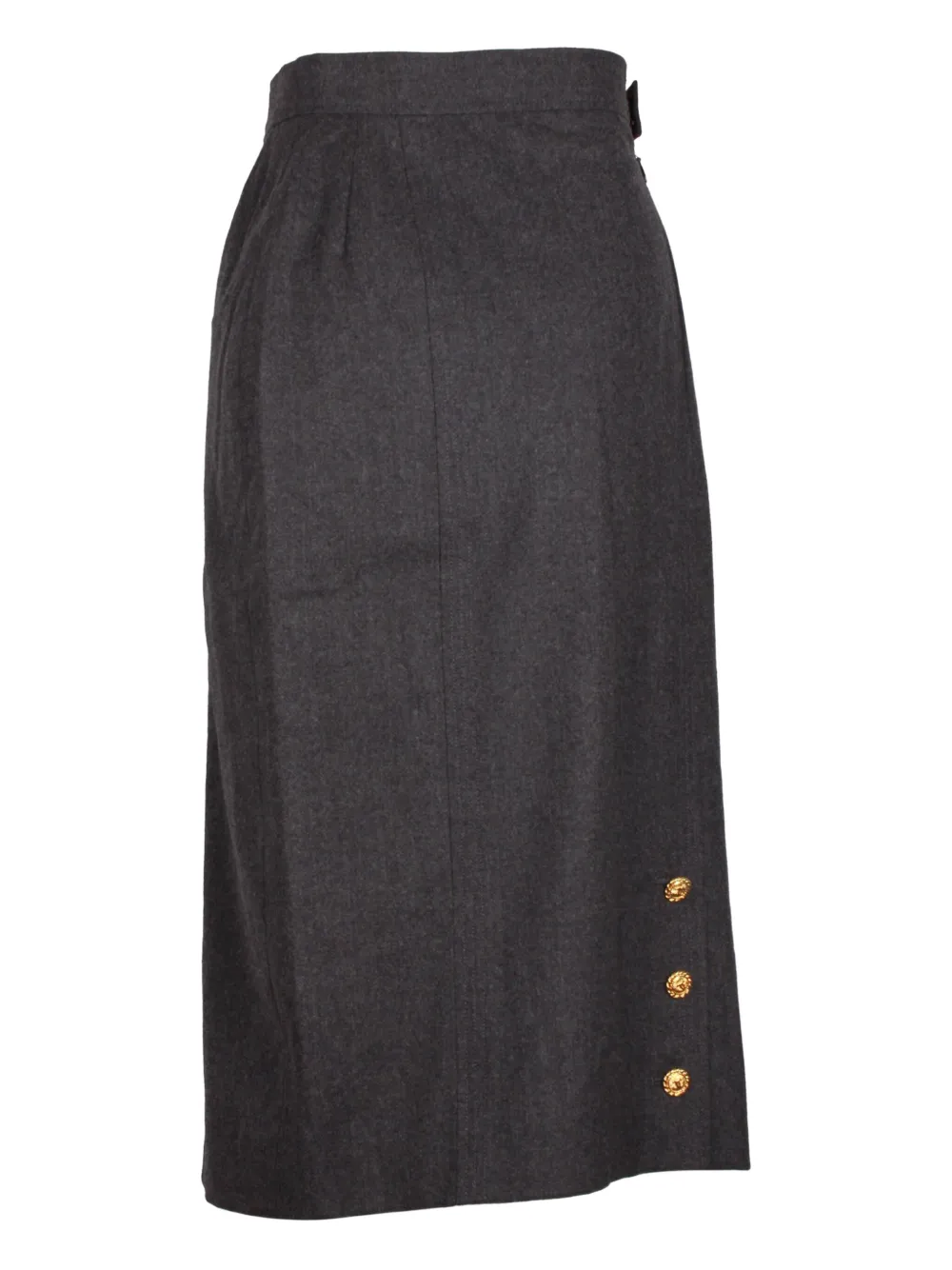 CHANEL Pre-Owned Midi-rok met knoopdetail - Grijs