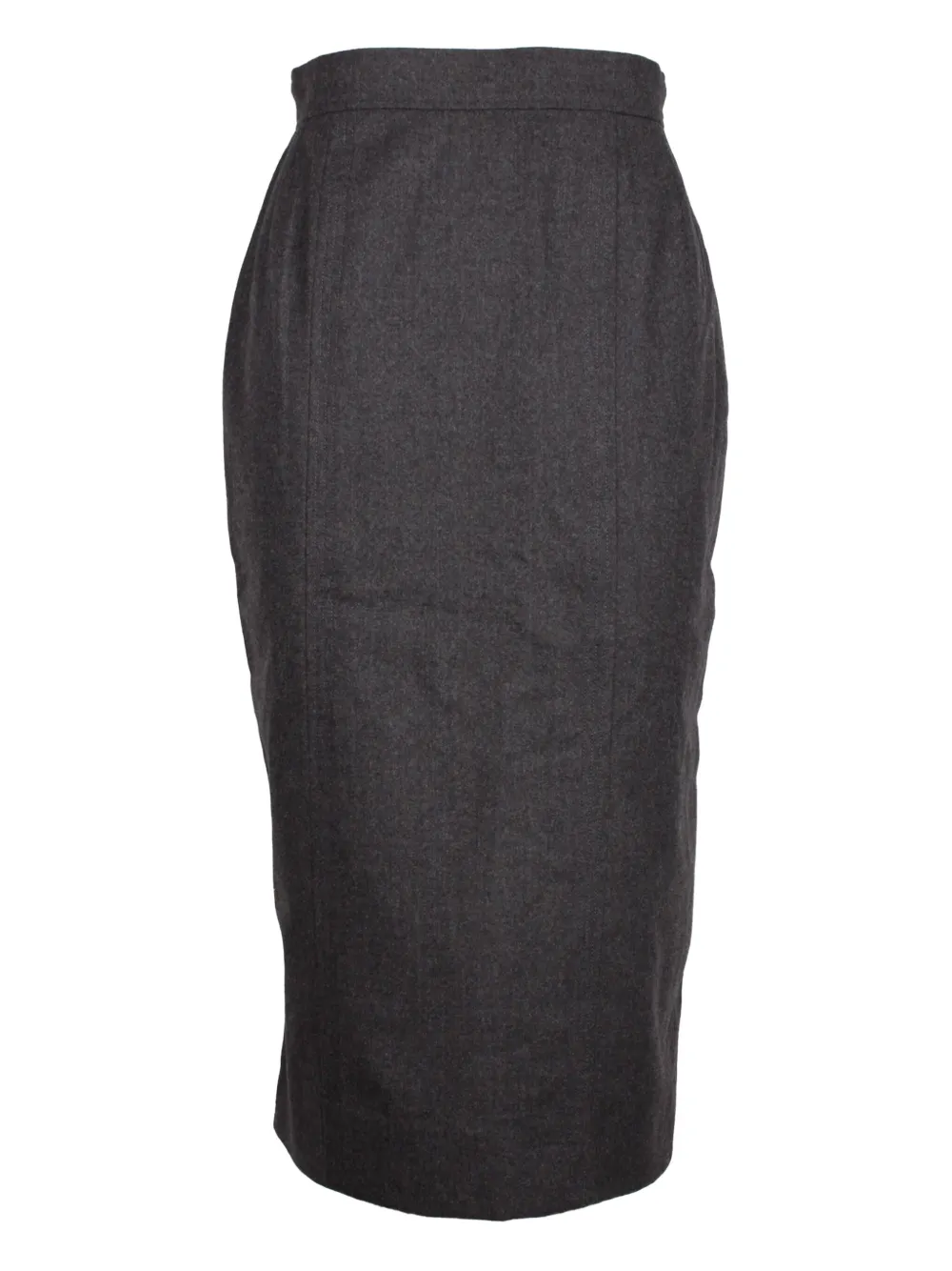 Pre-owned Chanel Button-detail Midi Skirt In Gray
