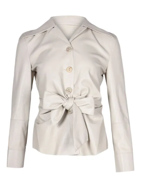 Nanushka belted long-sleeve shirt