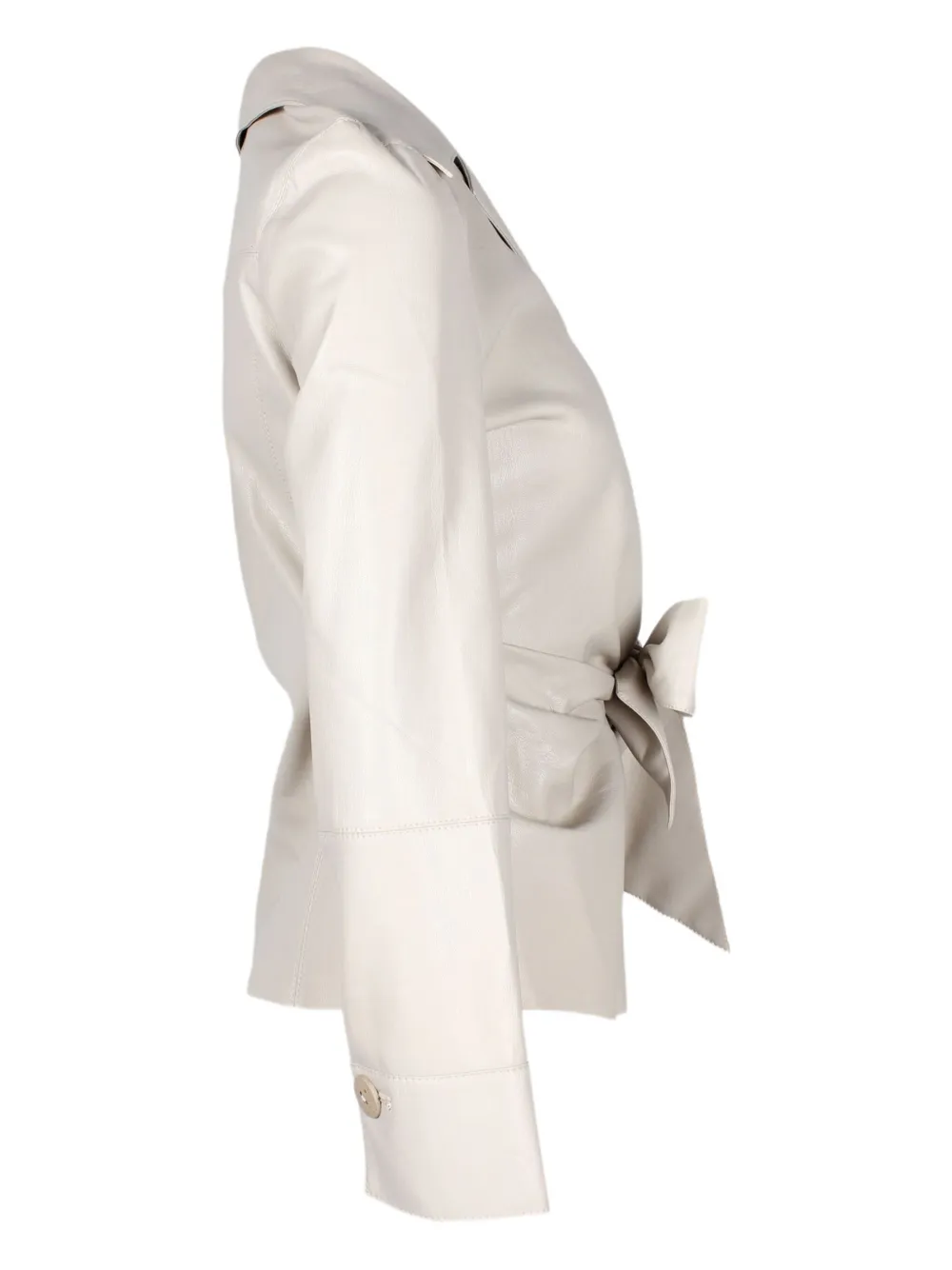 Pre-owned Nanushka Belted Long-sleeve Shirt In Sand