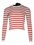 Red Valentino Vintage striped-pattern ribbed T-shirt - White