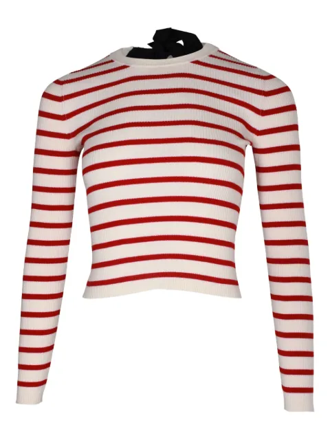 Red Valentino Vintage striped-pattern ribbed T-shirt