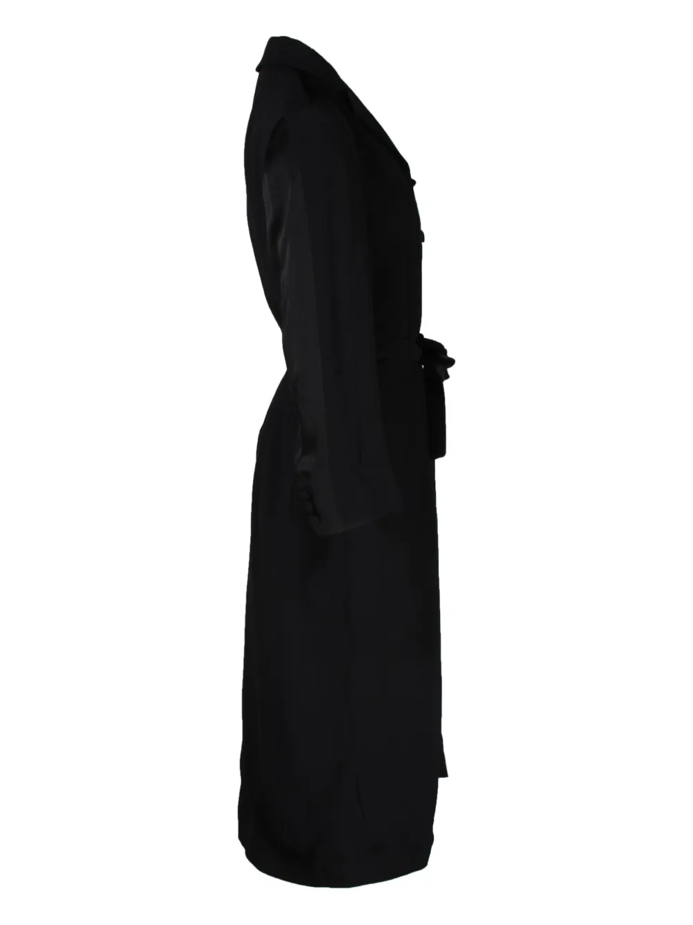 Pre-owned Miu Miu 1990s Belted Acetate Coat In Black