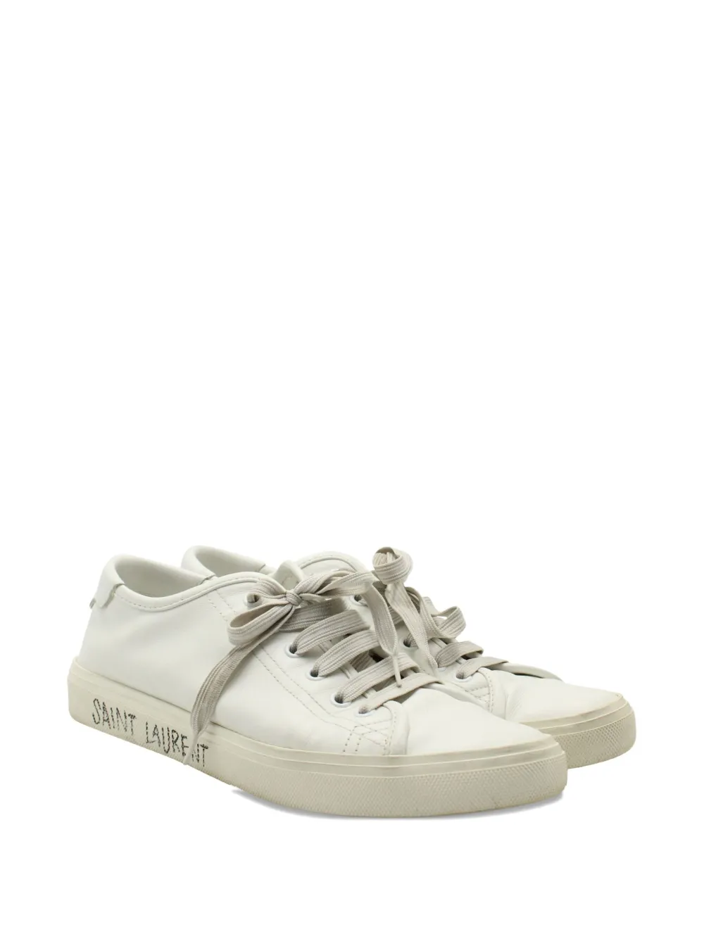 Saint Laurent Pre-Owned Malibu distressed sneakers - Wit