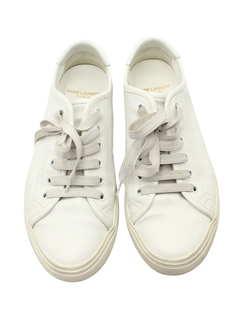 Pre-owned Saint Laurent Malibu Distressed Sneakers In White