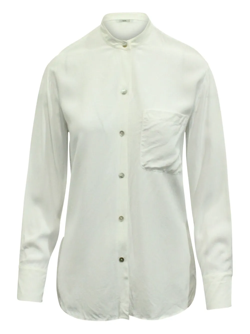 Vince mandarin-collar long-sleeve shirt | White | Image 1