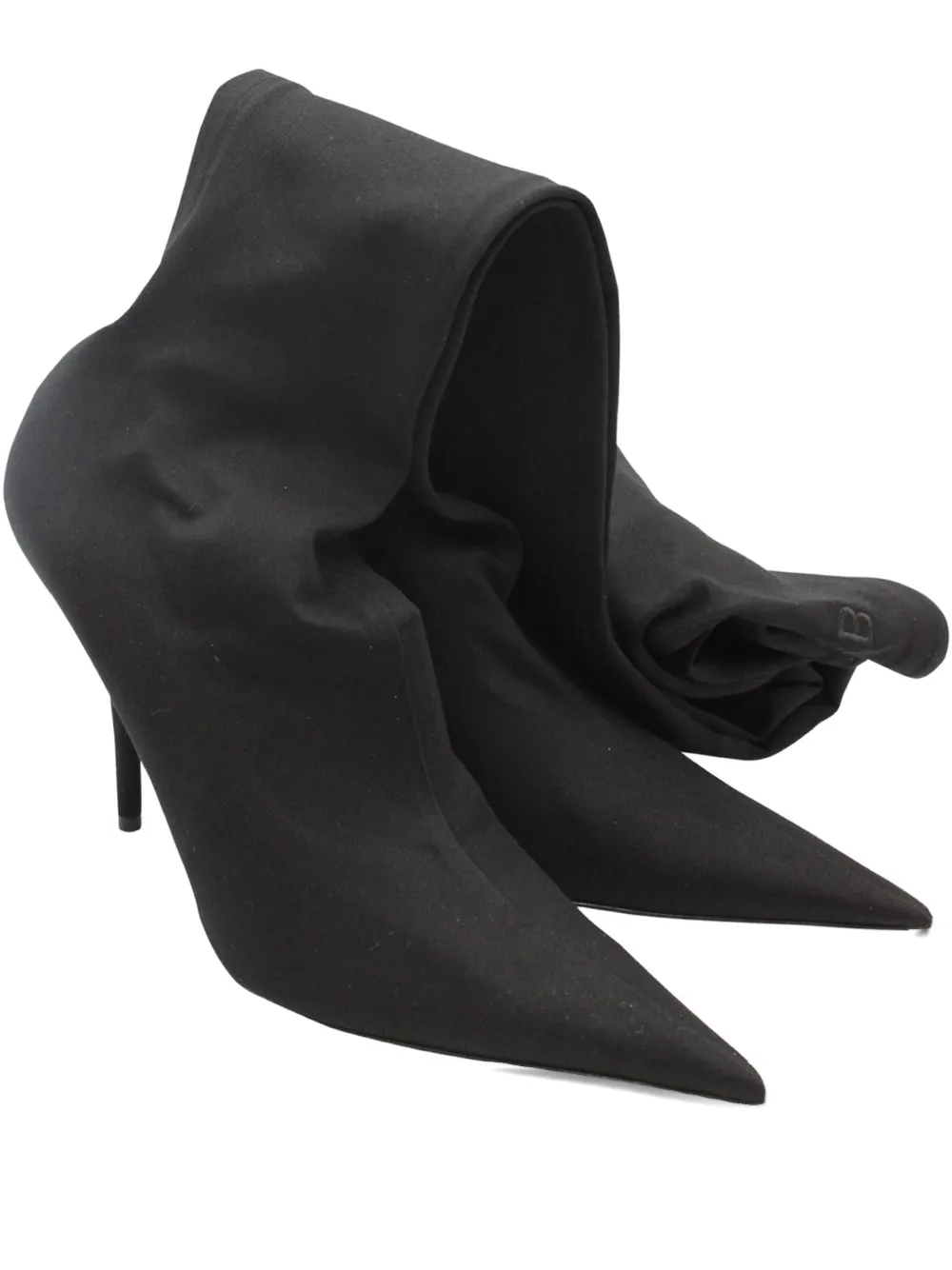 Pre-owned Balenciaga Pointed-toe Thigh-high Boots In Black