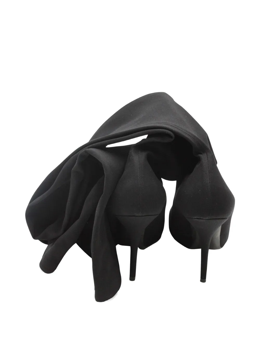 Pre-owned Balenciaga Pointed-toe Thigh-high Boots In Black