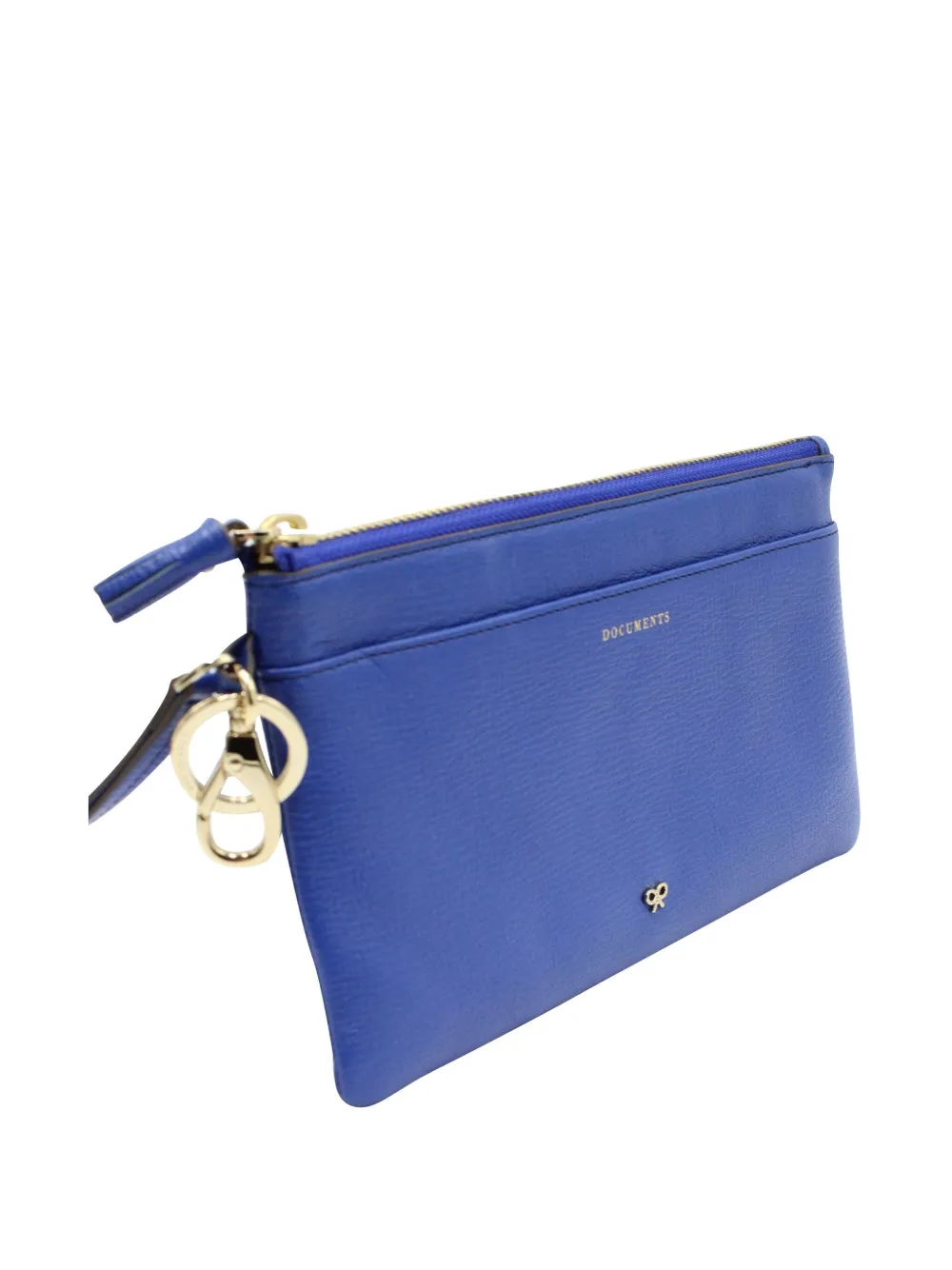 Pre-owned Anya Hindmarch Pocket Zip-top Clutch Bag In Blue