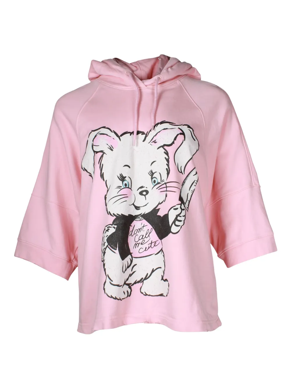 Moschino Pre-Owned rabbit-print cotton hoodie | Pink | Image 1