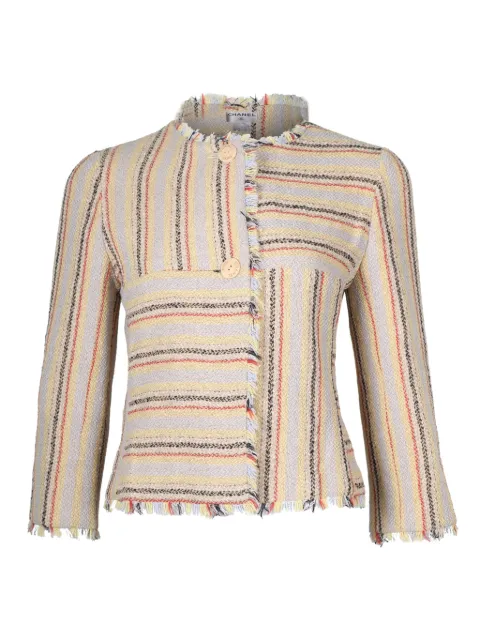 CHANEL Pre-Owned 2000s striped tweed jacket