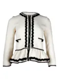 Red Valentino Vintage textured-knit peplum jacket - Neutrals