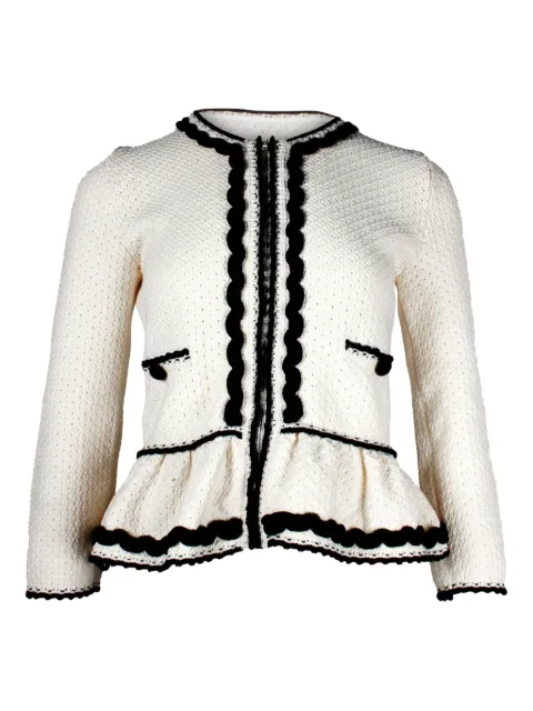 Red Valentino Vintage textured-knit peplum jacket
