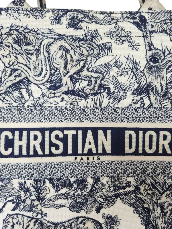 Christian Dior Pre-Owned Small Book Toile De Jouy Tote Bag | Blue