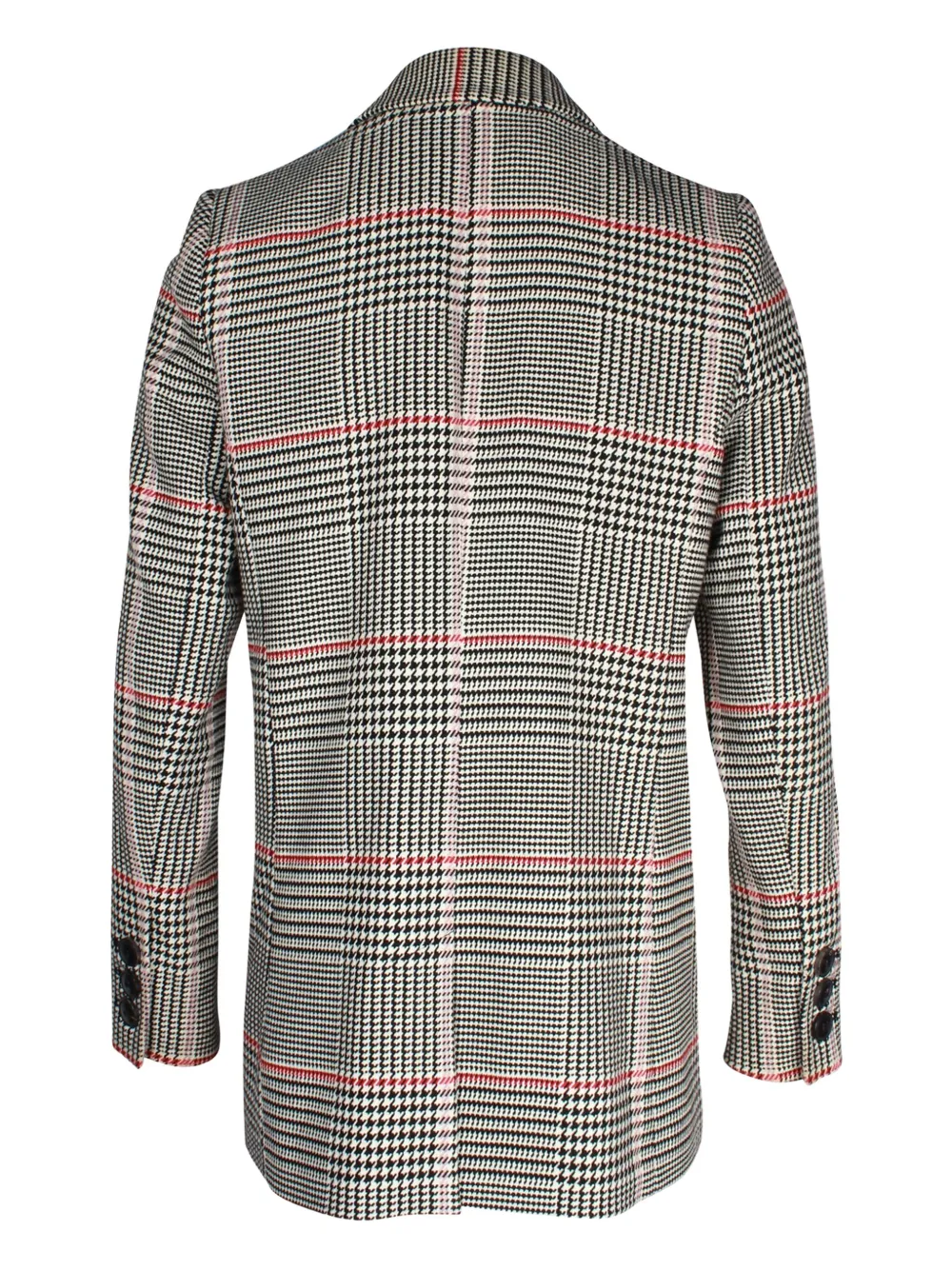 Pre-owned Anine Bing Plaid-pattern Double-breasted Blazer In White