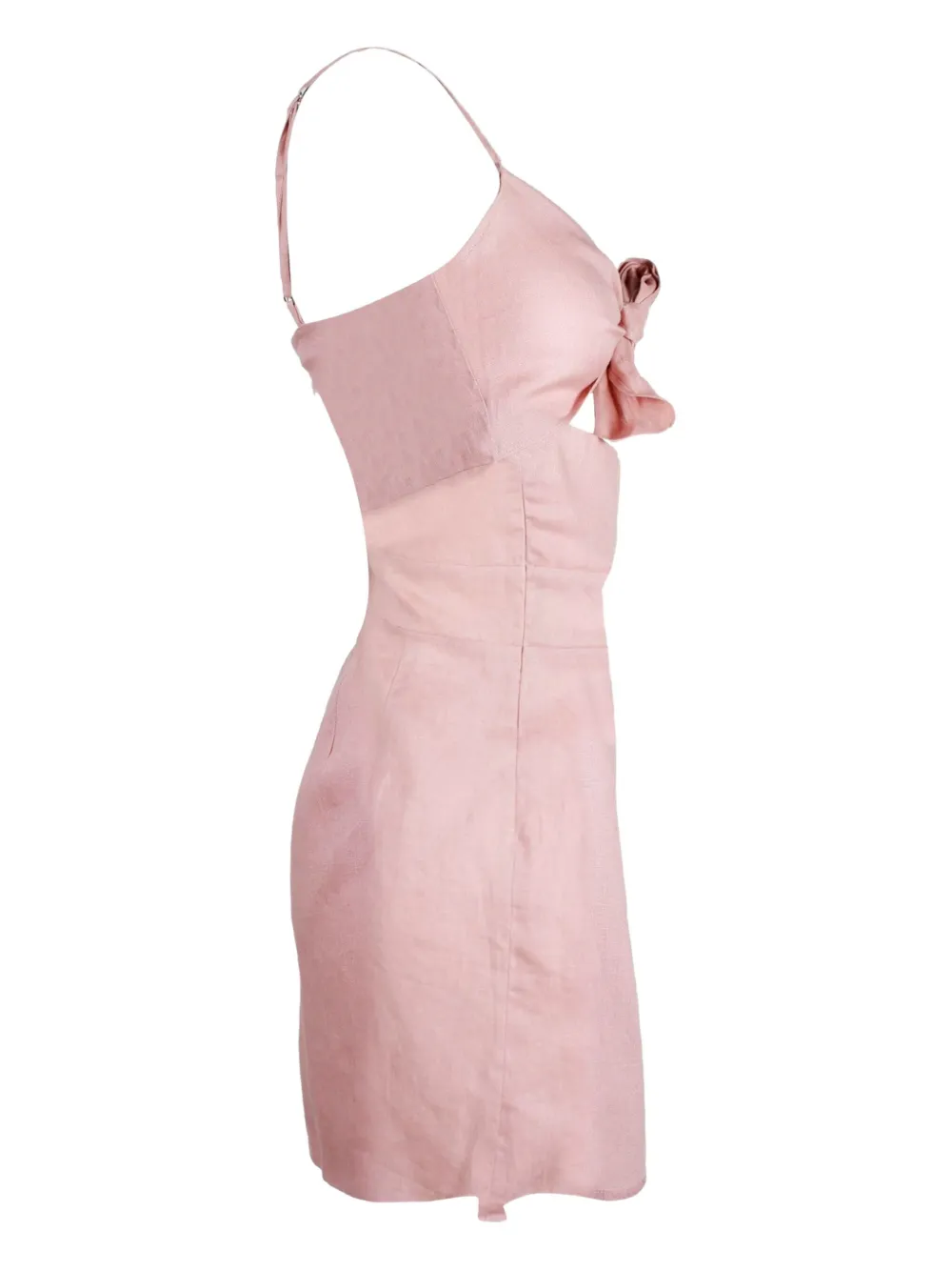 Reformation tied-front linen dress - Roze