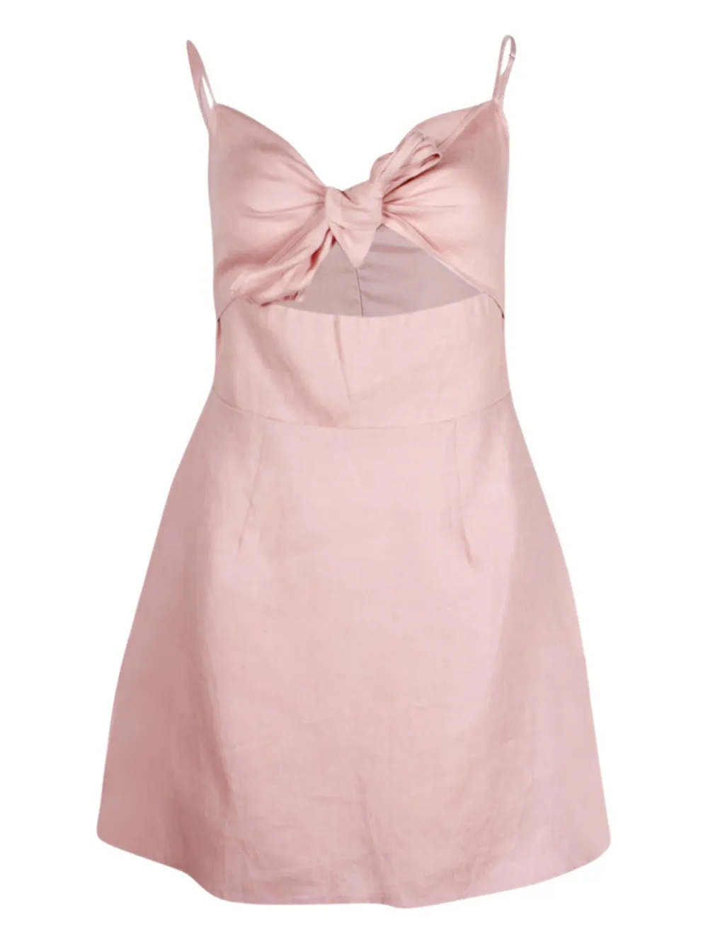 Pre-owned Reformation Tied-front Linen Dress In Pink