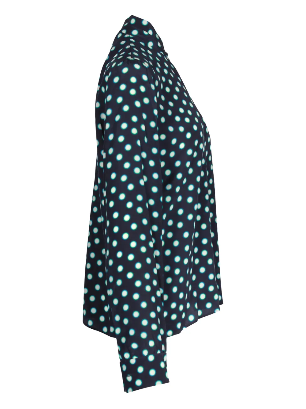 Pre-owned Miu Miu Polka-dot Long-sleeve Shirt In Blue