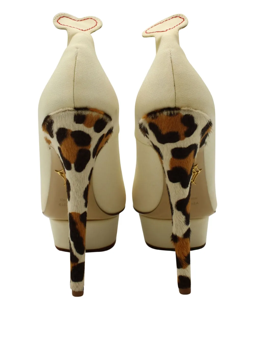 Pre-owned Charlotte Olympia Leopard-print Platform Pumps In Neutral