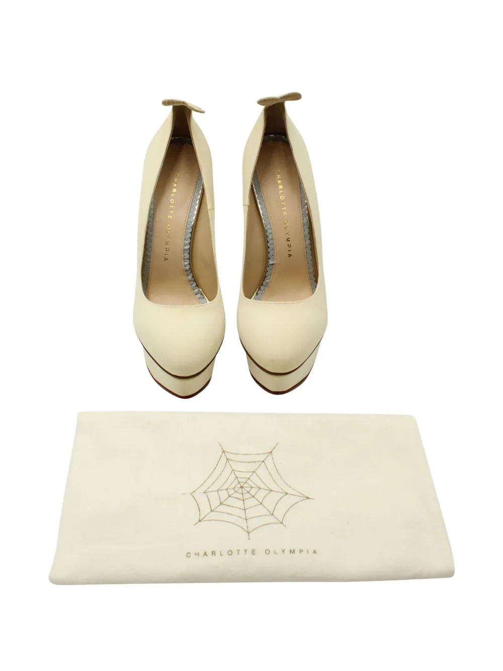 Pre-owned Charlotte Olympia Leopard-print Platform Pumps In Neutral
