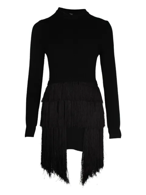 Mugler Vintage fringed-hem mini dress