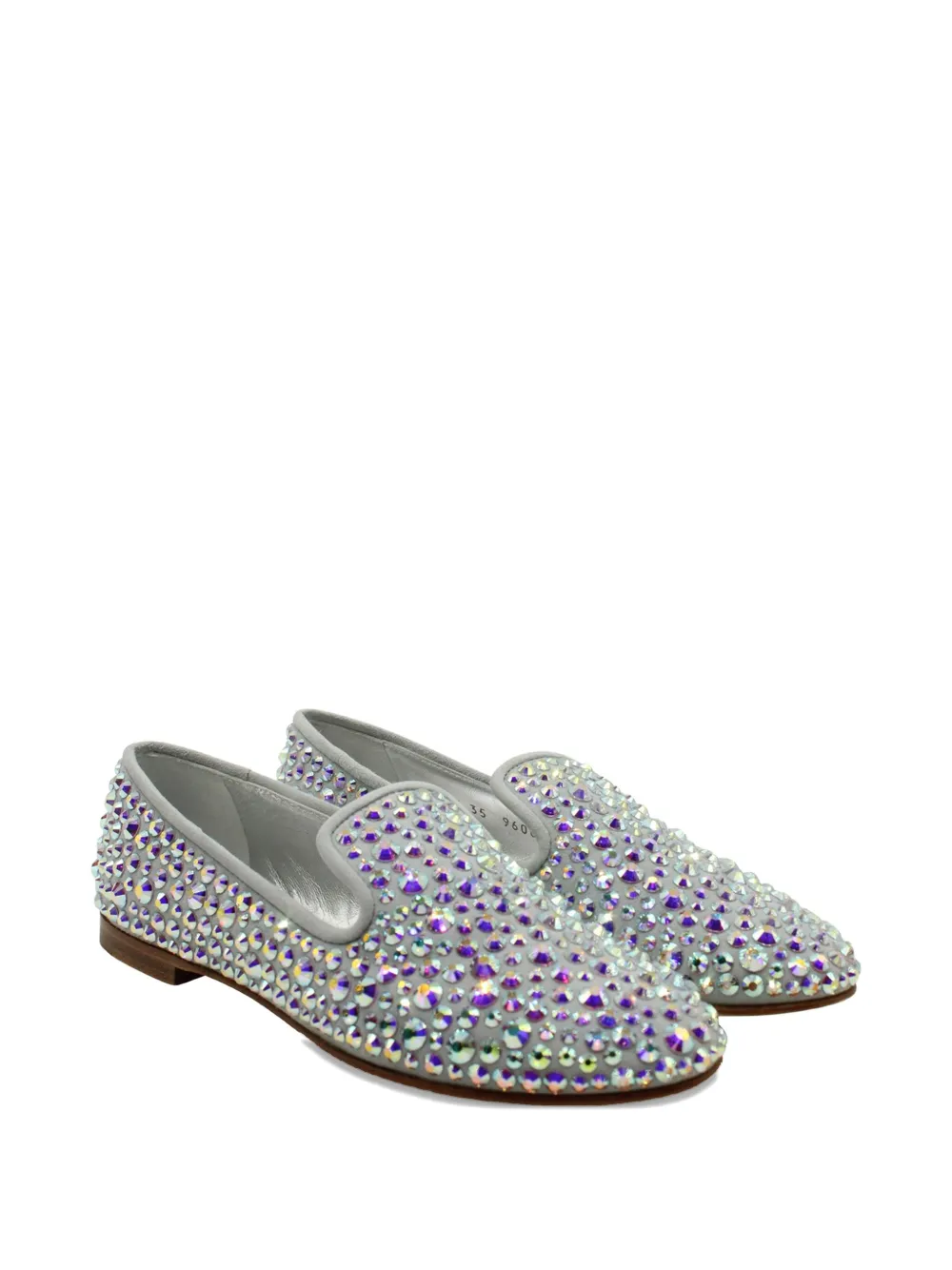 Giuseppe Zanotti Vintage crystal-embellished loafers - Grijs