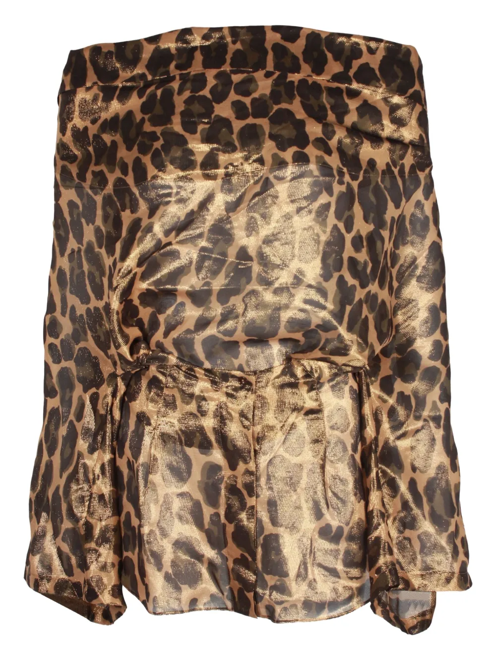 Michael Kors Vintage leopard-print off-shoulder blouse | Brown | Image 1