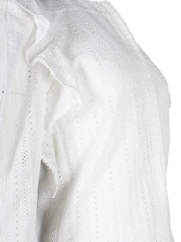 Isabel Marant Vintage アイレット ラッフル ブラウス | ホワイト