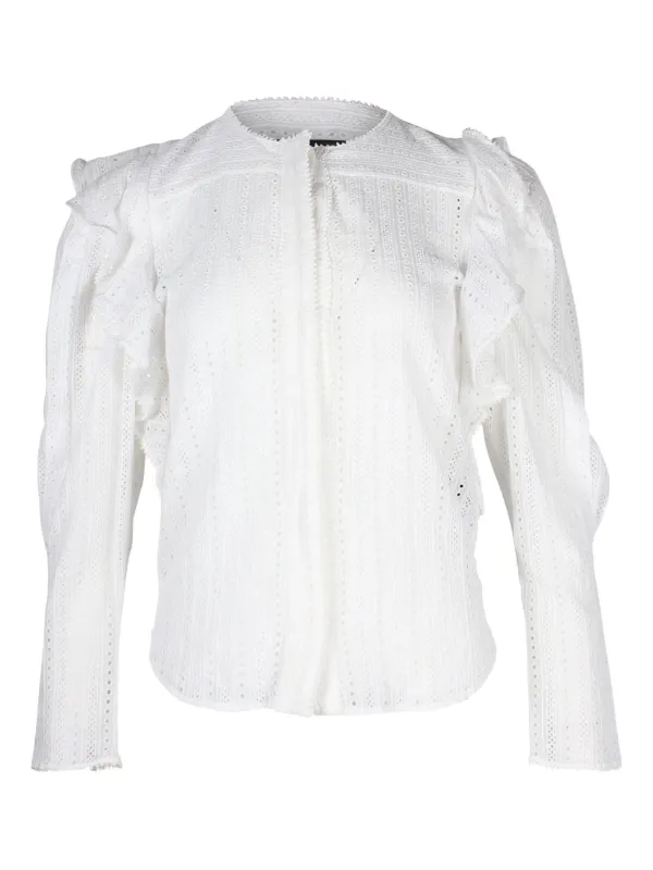 ISABEL MARANT ラッフルブラウス Isabel Marant Vintage アイレット ラッフル ブラウス | ホワイト