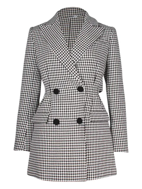 Self-Portrait 2022 houndstooth double-breasted dress